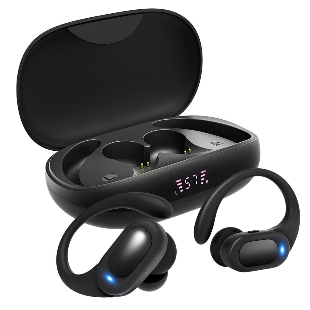 Écouteurs sans fil Bluetooth 5.4 TWS, casque de sport, anti-transpiration, avec micro