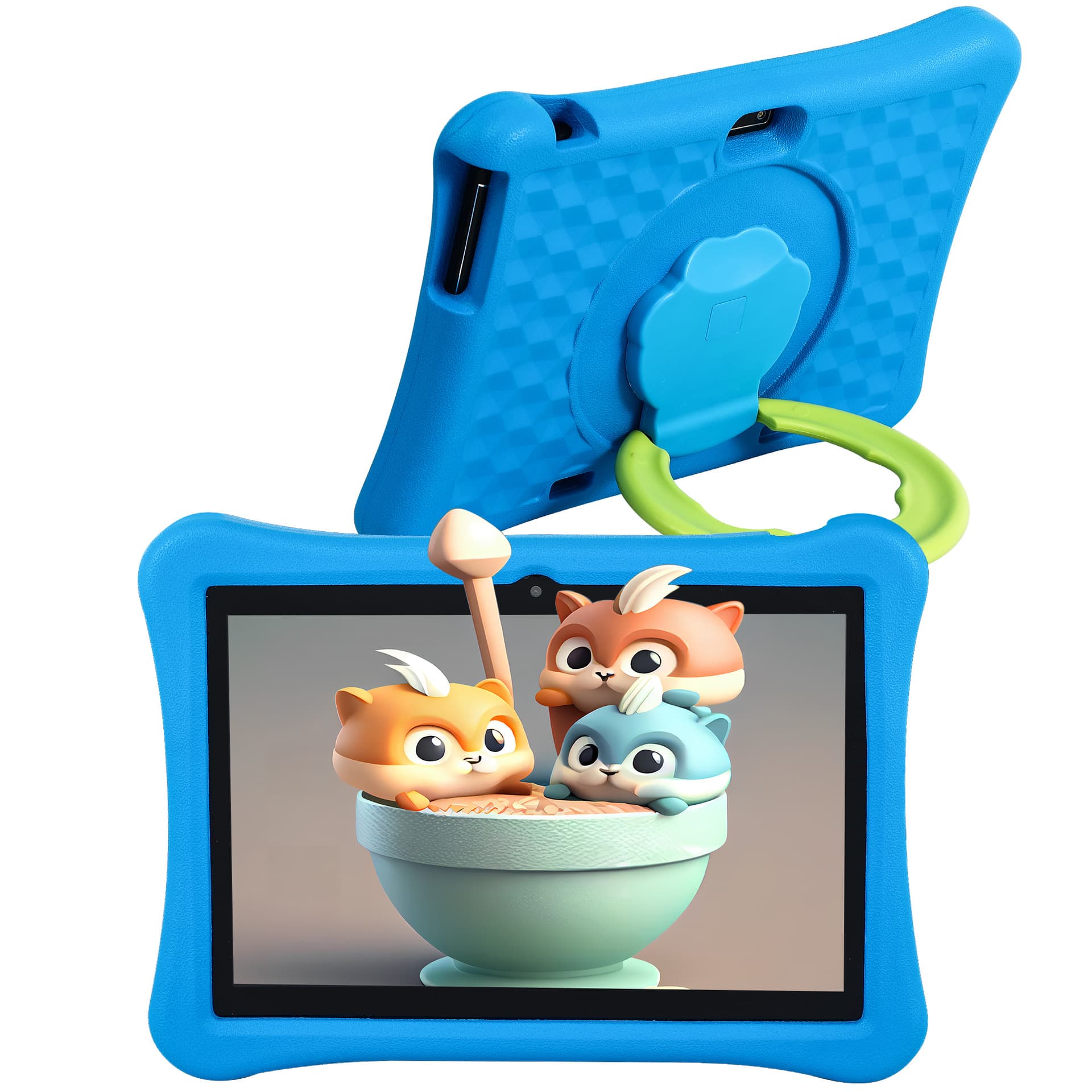Tablette enfant 10,1 pouces Wi-Fi 6 avec Android 14 octa-core, 64 Go de stockage, contrôle parental et étui EVA – Tablette d'apprentissage durable et éducative pour enfants