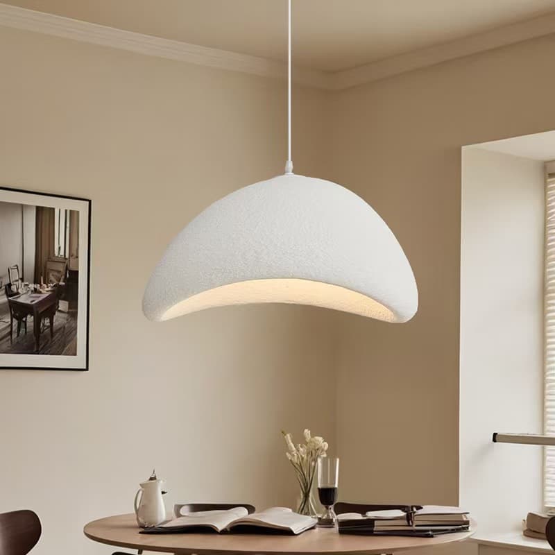 Cream Wabi Sabi Pendant Light, 3 Colour Changing Designer Hanging Lamp With 1.5m Adjustable Cord For Loft, Dining Room, Café & Bedroom