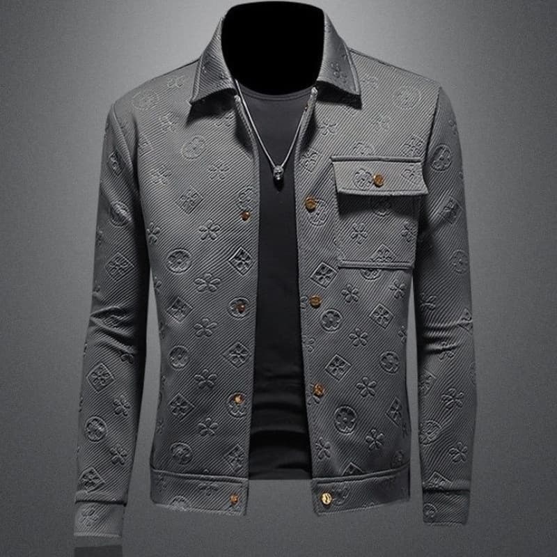 Men's Clothing Light Luxury Fashion Lapel Men's Jacket Slim Fit Spring And Autumn New Style Trend Handsome Jacquard Jacket