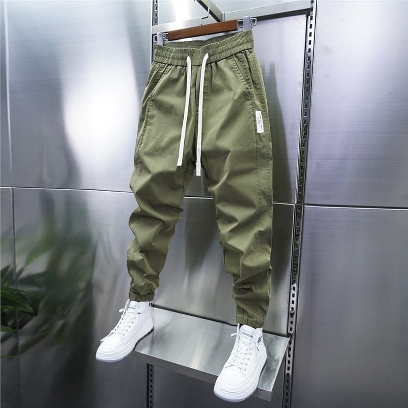 Autumn And Winter Men's Trendy Stretch Casual Pants For Students' Small Feet, Slim Fit Harem Pants, Fashionable Breathable Cotton New Men's Pants
