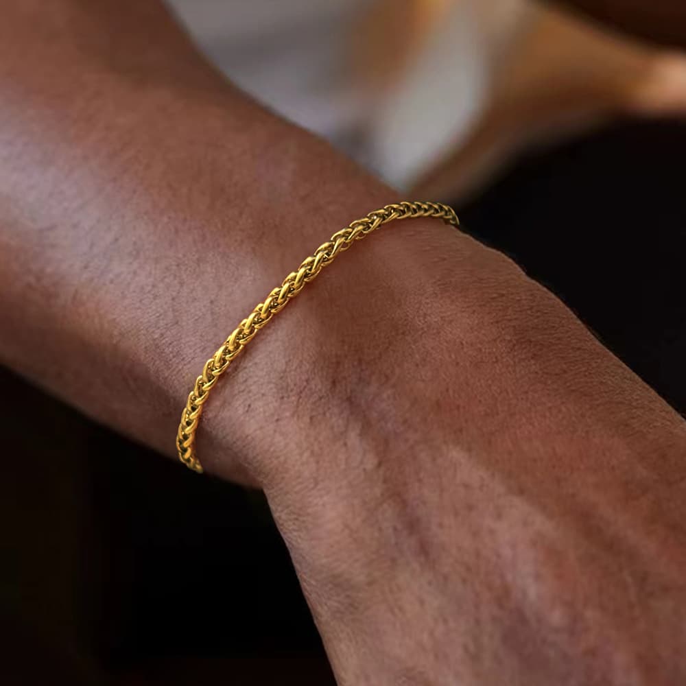 New Cuban Bracelet Thin Chain Men's Jewelry Stainless Steel Personality Simple Accessories 2024