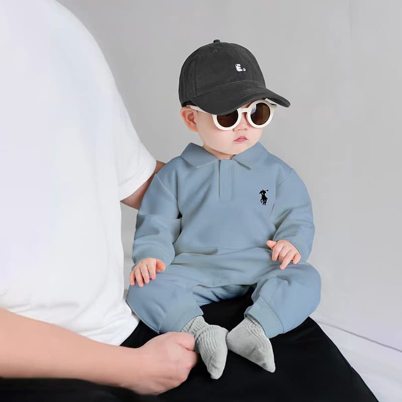 106059819@qq.com New Autumn Knight-style Collar Jumpsuit Baby Boys, Long-sleeved Romper For Spring And Autumn, Newborn Cotton Outerwear