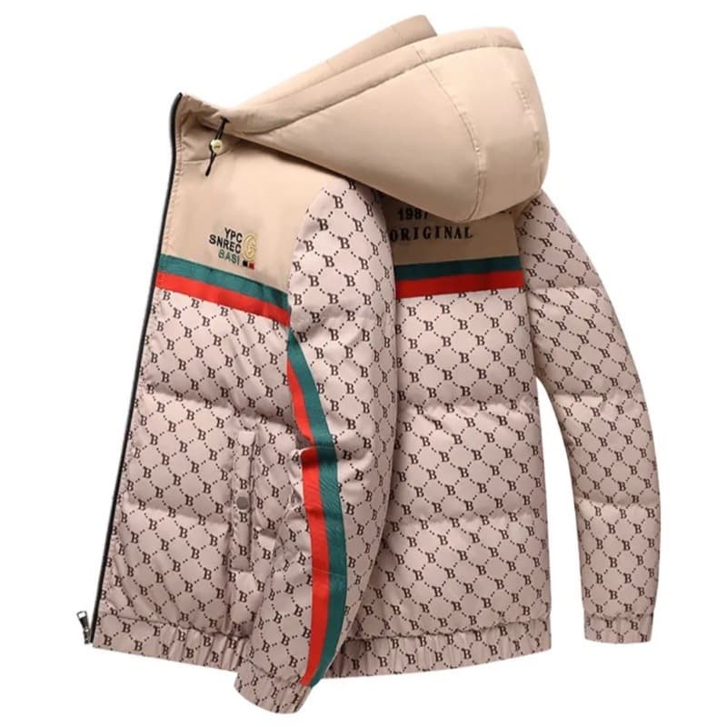 2023 New European Fashion Brand Silk Cotton Hooded Extreme Cold Youth Winter Men's Cotton Coat