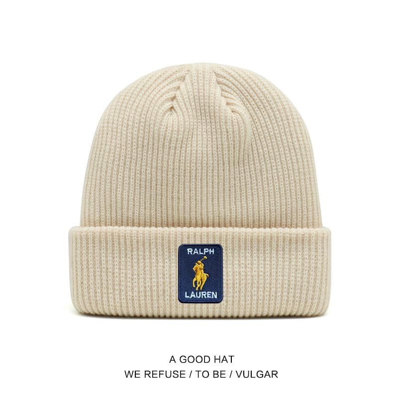 Bonnets en maille Polo pour hommes et femmes, bonnets d'automne et d'hiver, chapeaux chauds et protecteurs contre le froid, chapeaux simples et élé