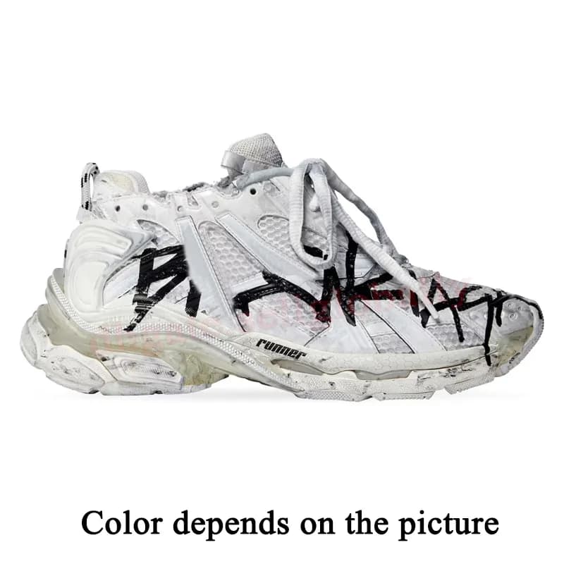 Runner 7 7.5 3 Hommes Robe Designer Graffiti Noir Fluo Vert Bury Cuir Gris Violet Néon Jaune Blanc Femmes Hommes Chaussures