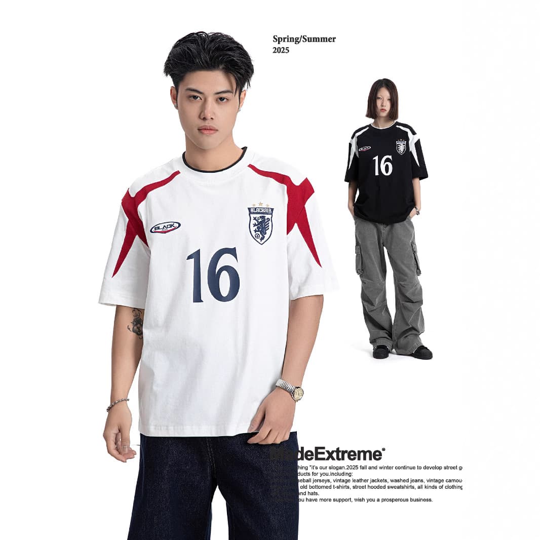 Unbeatable Quality American Street Niche Design High-end Football Suit Short Sleeved T-shirt Top For Men And Women