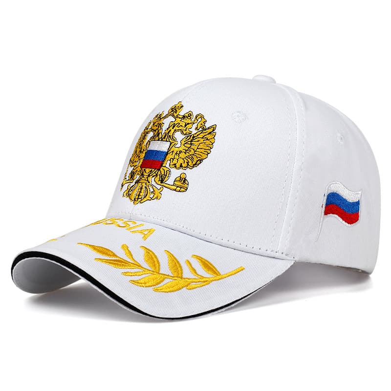 Russian National Emblem, National Flag, Embroidered Baseball Cap, Outdoor Sports Cap, Golden Double Headed Eagle Duck