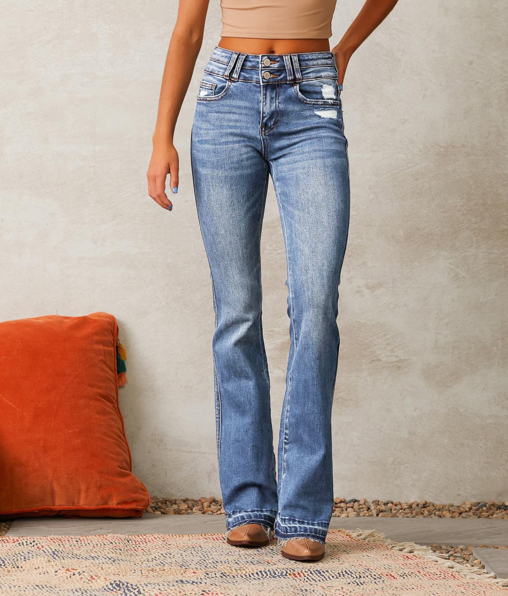 Women’s Clothing Jeans Women's Clothing Spring New Washed Street Flared Trousers