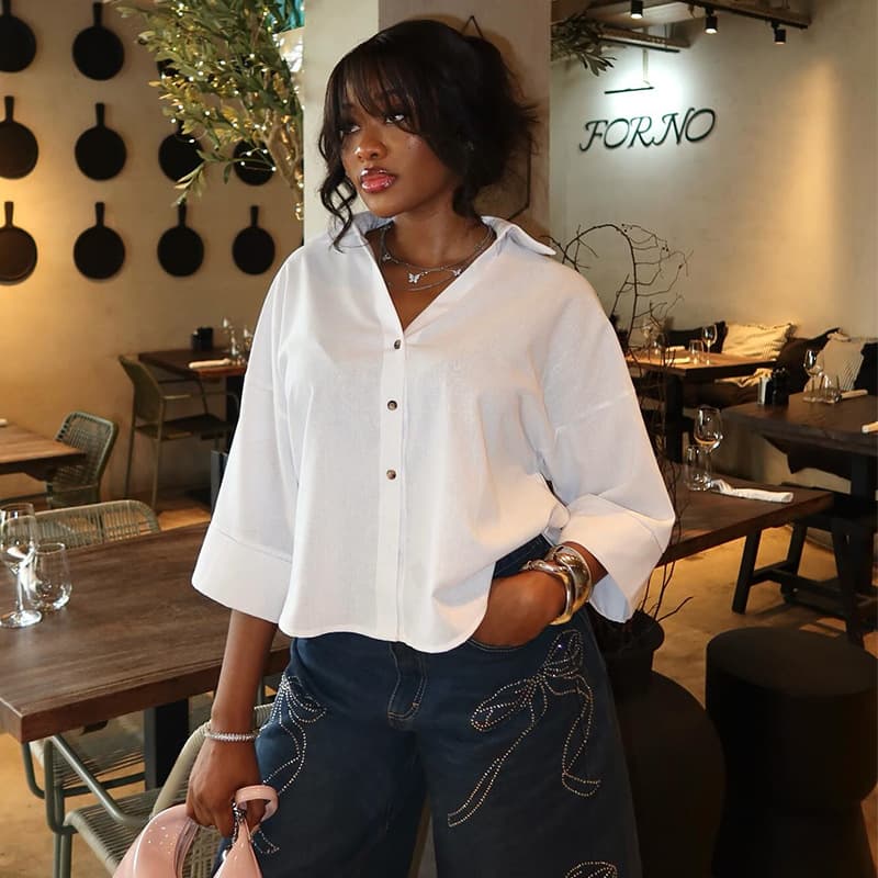 ​​Women’s Relaxed Fit Striped Shirt With Lapel Collar Fall Trendy Oversized Blouse, Stylish & Versatile​​