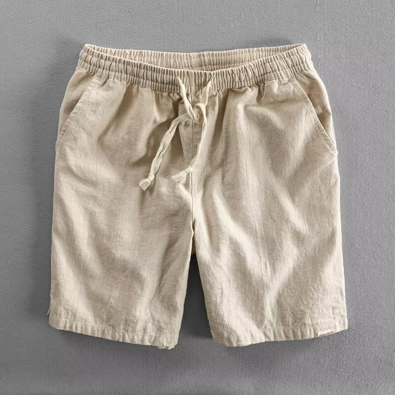 Men's Linen Shorts – Korean-Style Loose Fit Breathable Casual Pants, Straight-Leg 5-Inch Hem For Summer (Beige, Black, Coffee, Olive)​