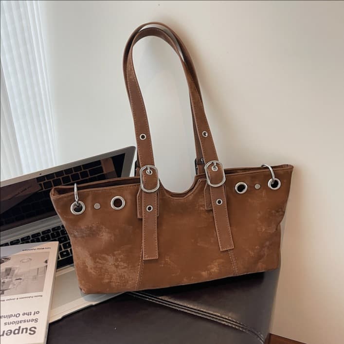 Women's Fashion Suede Underarm Tote Bag - Stylish & Versatile Handbag For Daily Commute & Outings (Available In Brown, Pink, White, Black)