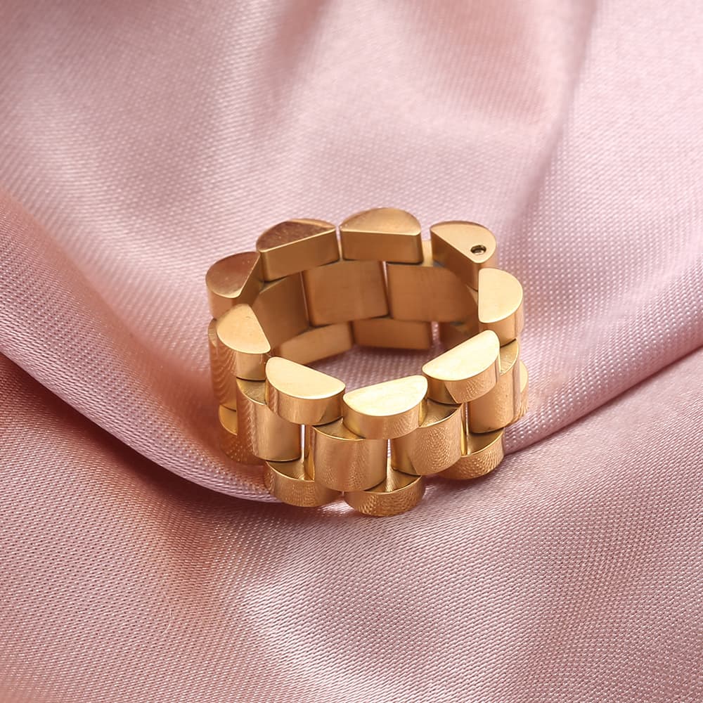 Hip-Hop Creative 2 Personality Retro Ring For Women Non-Fading Trendy Punk Style Chain Thai Silver Accessory ! !
