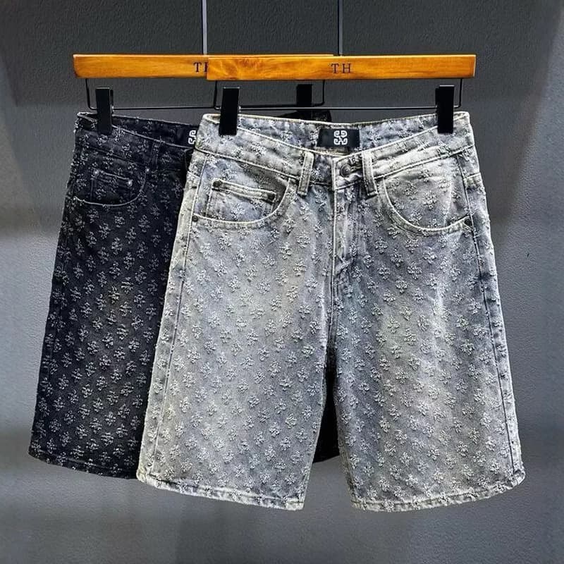 Men's Denim Shorts Summer Casual Stretch Slim Fit Vintage Washed Distressed Streetwear Fashion​​