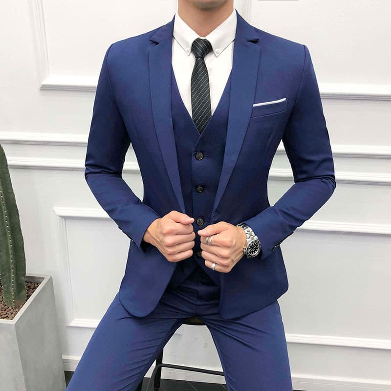Men's clothing men's groom's suit three piece Korean style slim casual work suit suit men's clothing