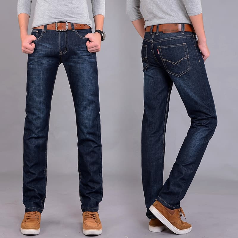Men's Straight Jeans Pants Youth Man Business Pants