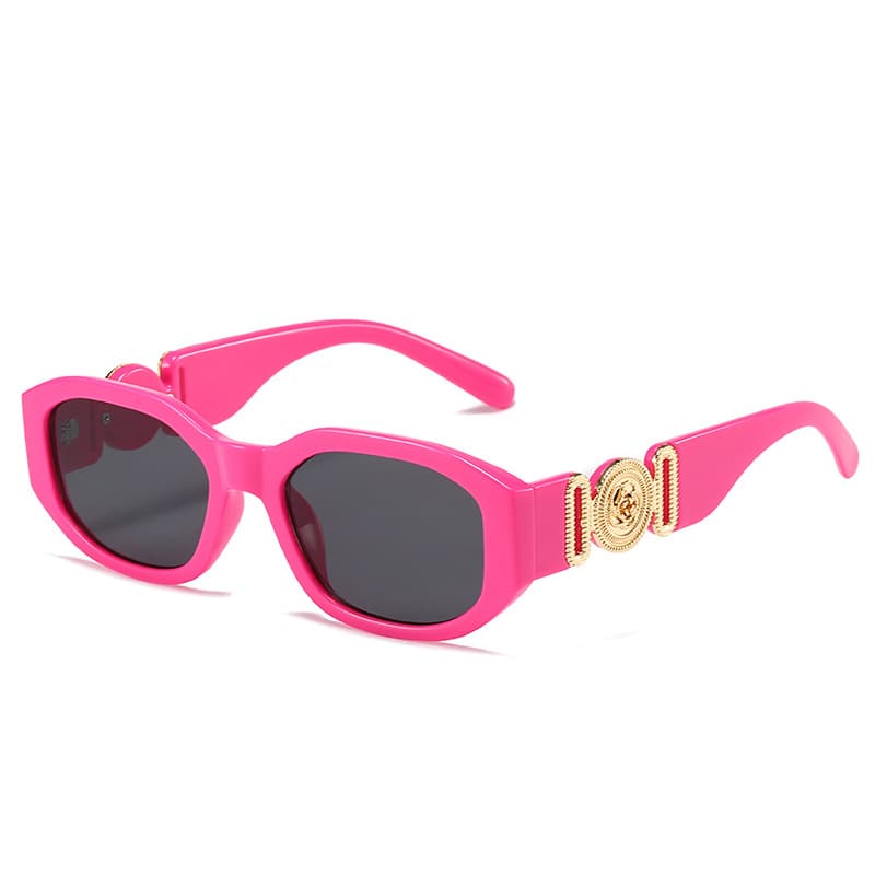 Trendy Small Square Frame Sunglasses For Women European American Style Polygonal Personalized Pattern UV400 Protection