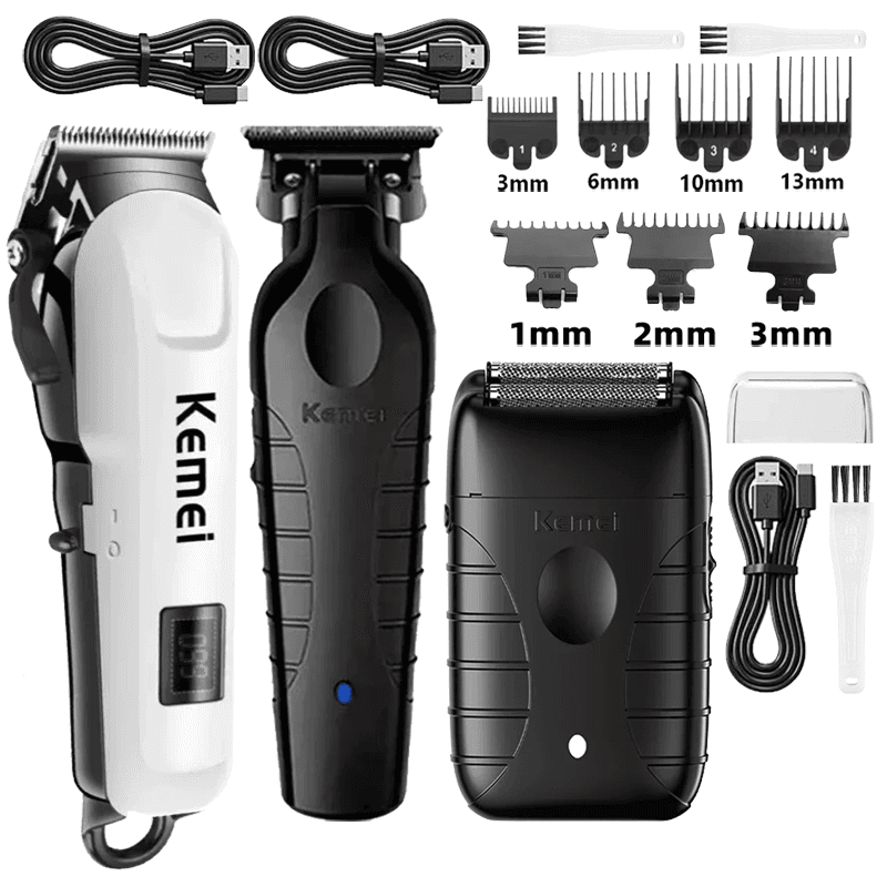 Kemei Km-809A Km-2299 Km-T95 Professional Barber Cordless Electric Clippers USB Rechargeable Trimmers Hair Cutting