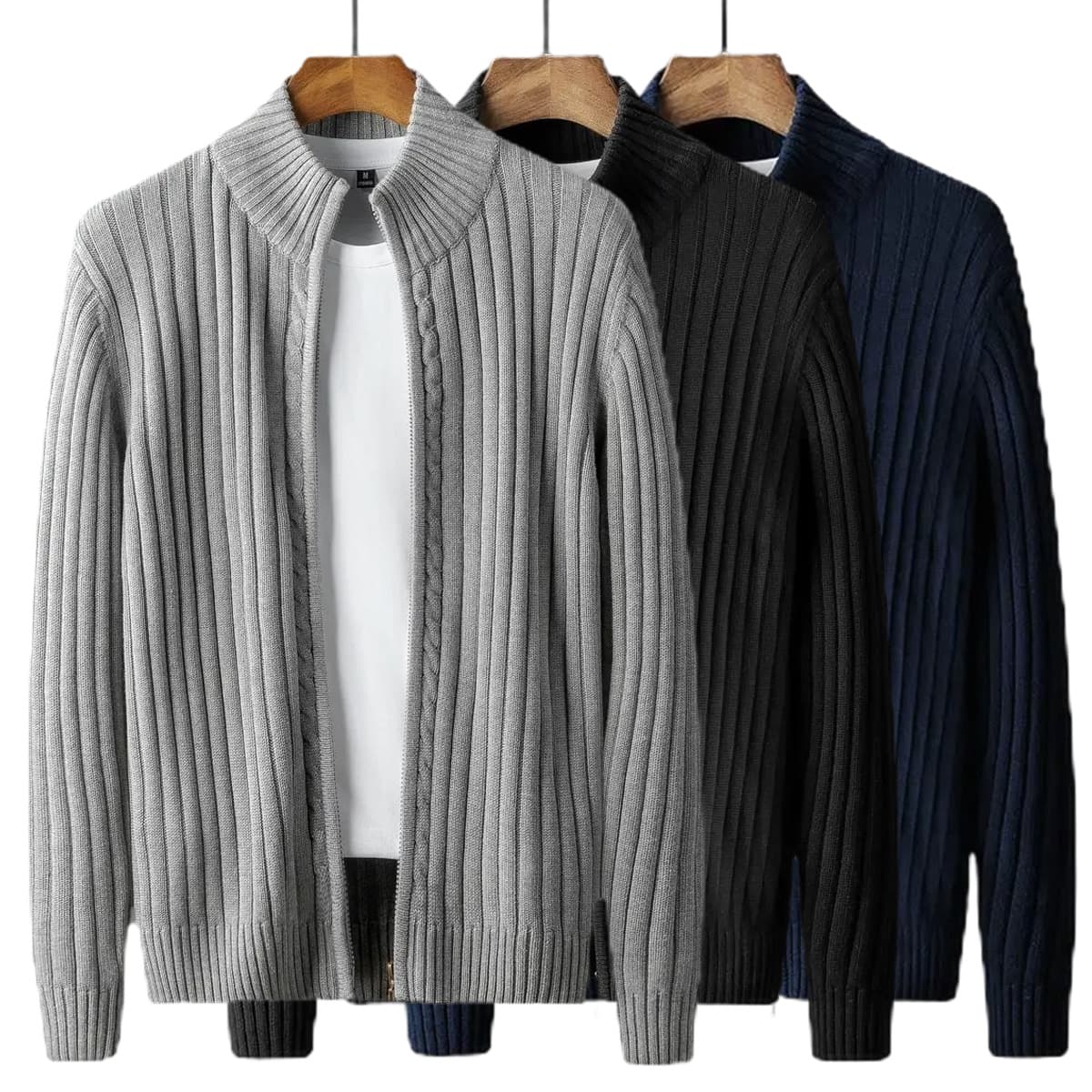 Large Size Cardigan Sweater Men's Zipper Slim Fit Business High End Jacket Factory