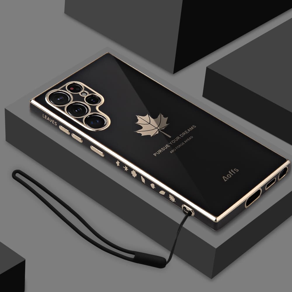 Electroplated Maple Leaf Case For Samsung S23 Ultra S20 S21 S22 S23 Plus S20 FE S21 FE Note 20 Ultra S23Ultra 5G