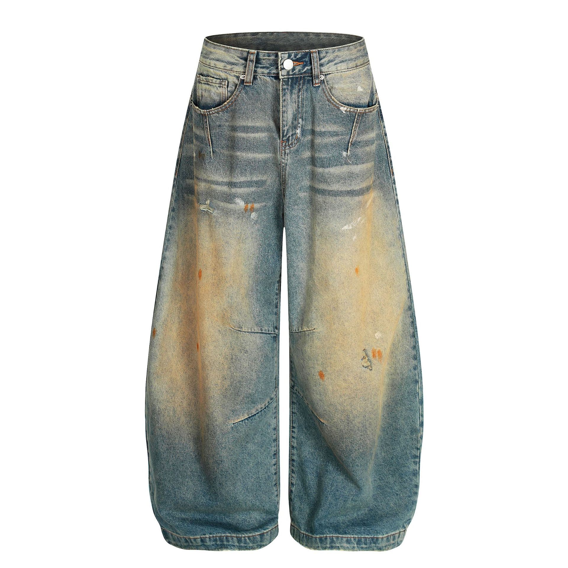 G6860 Vintage Washed Jeans – Distressed American High-Street Style (Unisex, Loose Fit, 5 Sizes)