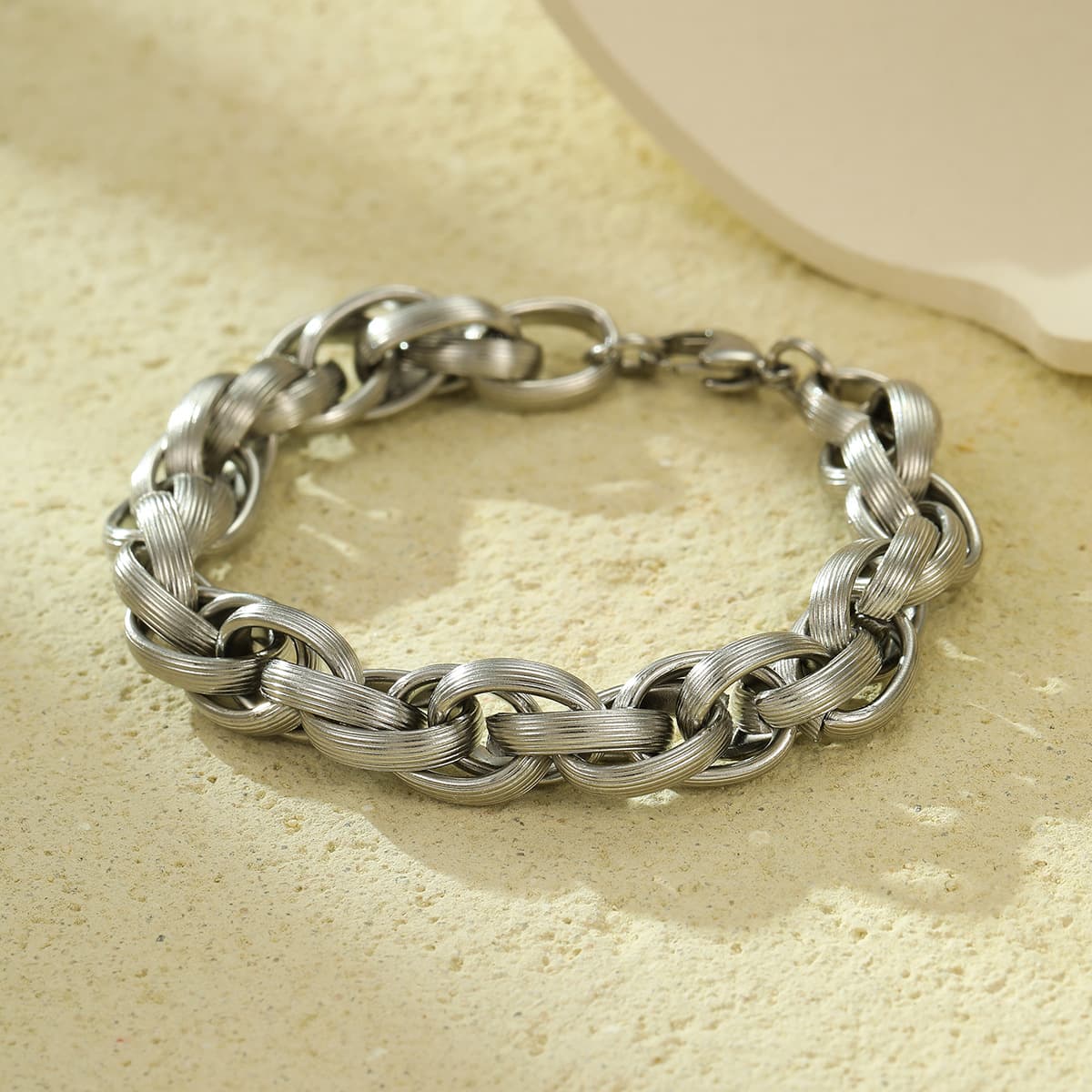 Fashion Niche Stainless Twisted Wrap Minimalist Hip-Hop Style Unisex Titanium Steel Bracelet