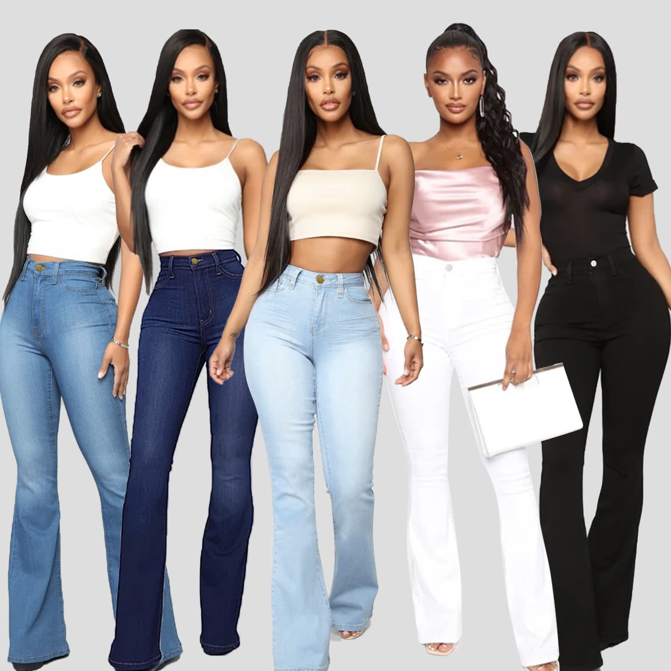 Women's Clothing women's high waist stretch slim fit horseshoe pants
