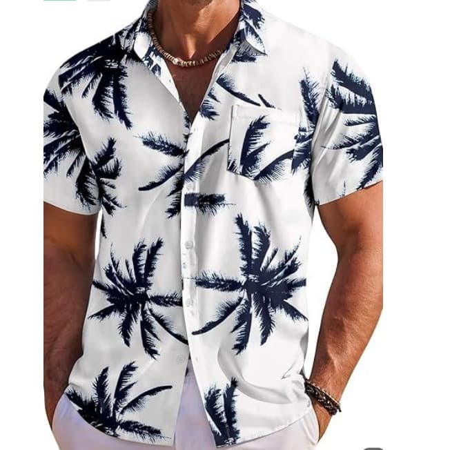 Men's Summer Casual Printed Short Sleeved Shirt Vacation