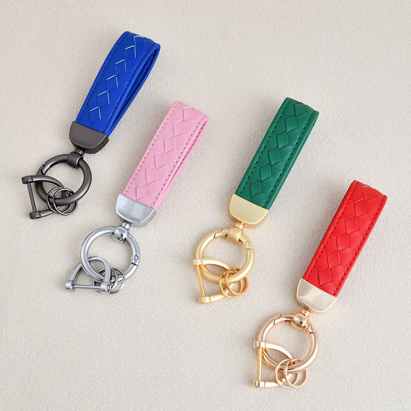 Business Leather Keychain Metal Car Keychain Bag Accessories
