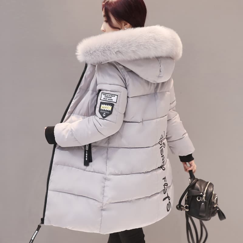 Veste d'hiver coréenne cintrée et chaude pour femme, matelassée en coton, manteau long grande taille pour femme