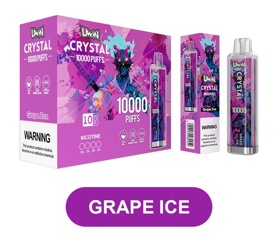 Kit de démarrage de cigarettes électroniques jetables Uwin Crystal, 10 000 bouffées, 15 saveurs, 2, 5 ou 10 pièces