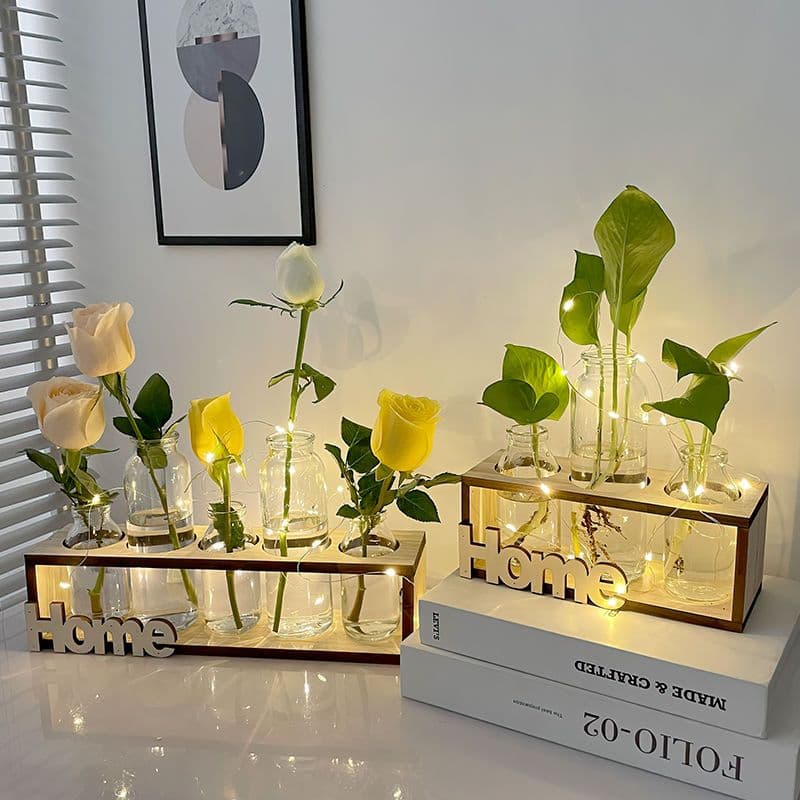 [3770 Repurchases] Creative Green Ivy Glass Vase Flower Planter, Office Desktop D, Hydroponic Plant Container
