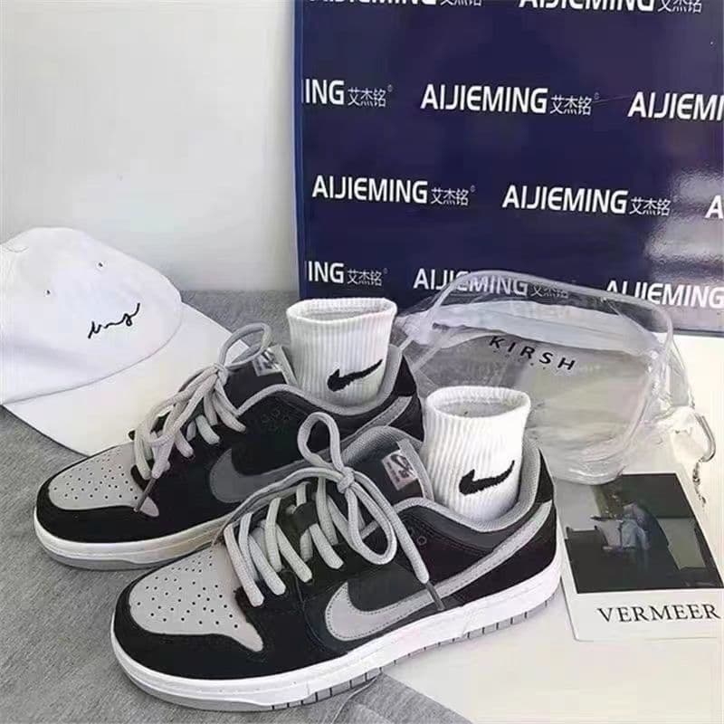 Nouvelles chaussures de skateboard basses grises décontractées en caoutchouc avec lacets à coussin d'air, tendance pour les couples