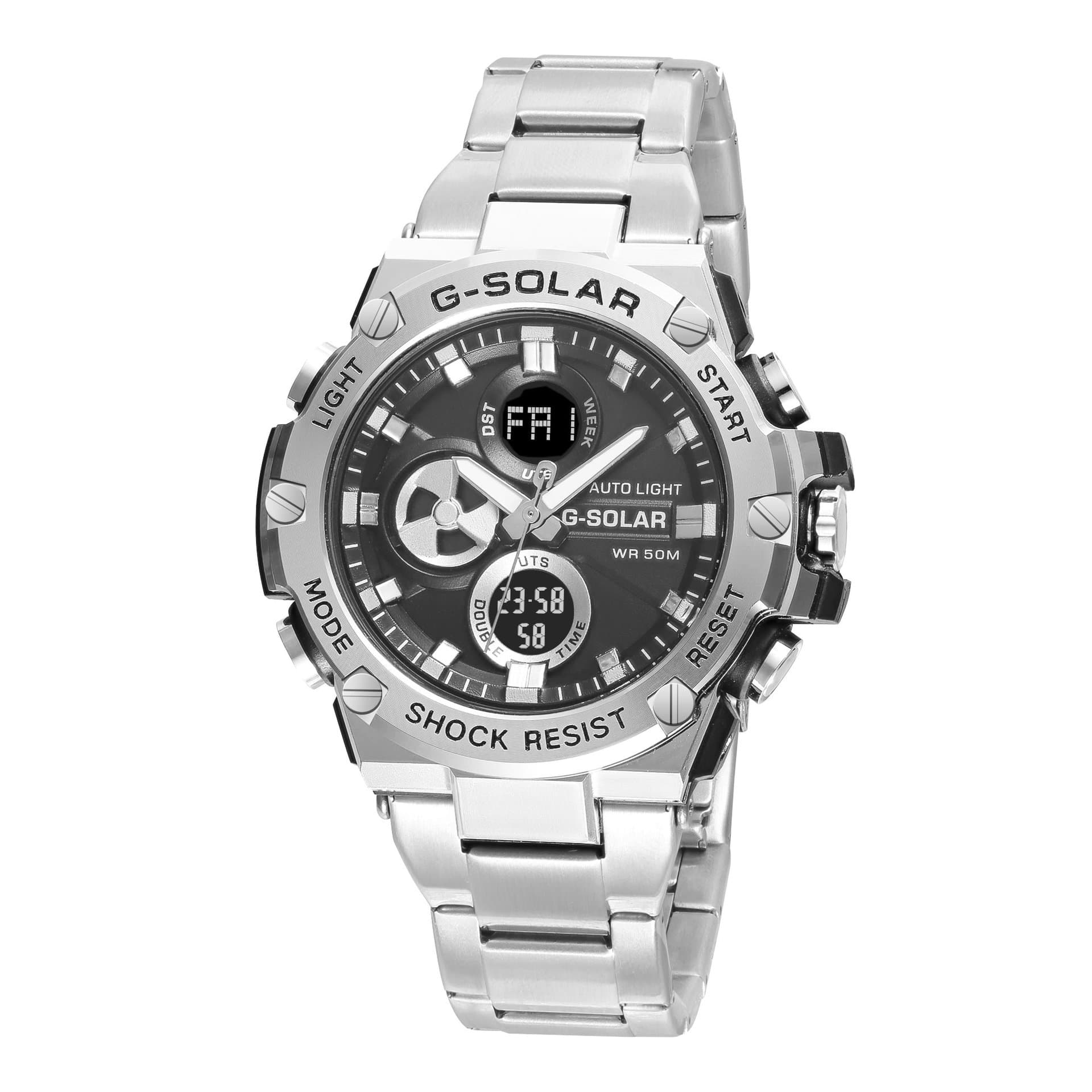 New light luxury men's steel の heart luminous waterproof sports double movement trend watch