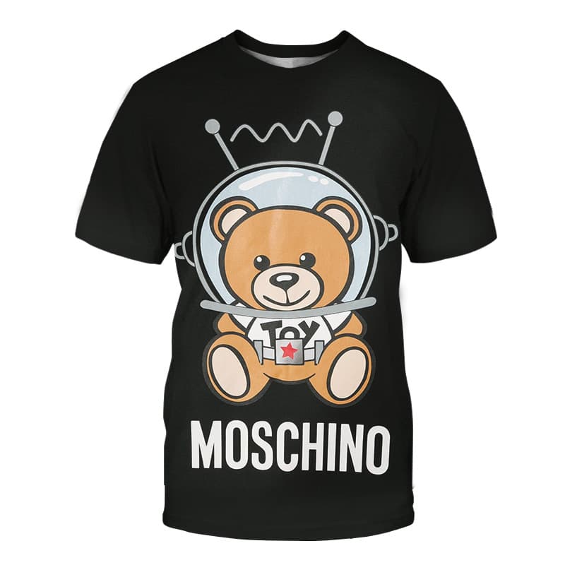 T-Shirt ample surdimensionné à imprimé de dessin animé ours pour femmes, nouvelle collection