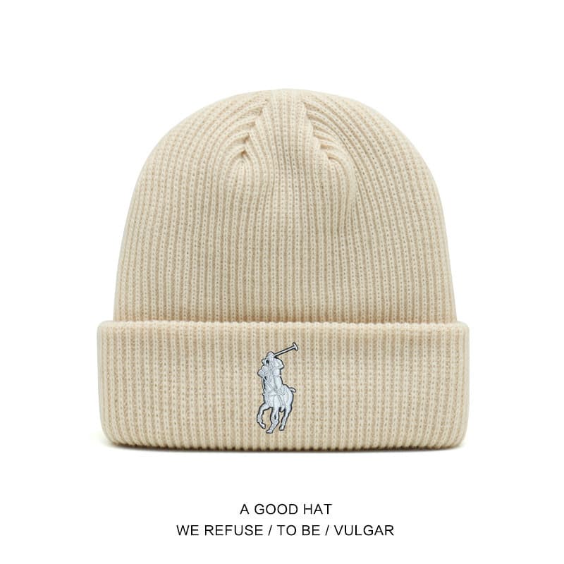 Bonnets en maille Polo pour hommes et femmes, bonnets d'automne et d'hiver, chapeaux chauds et protecteurs contre le froid, chapeaux simples et élé
