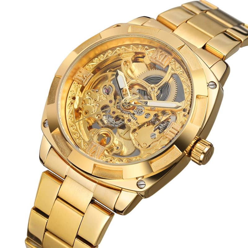 Men's Fully Automatic Mechanical Watch With Skeleton, Men's Watch With Steel Band, Casual Watch