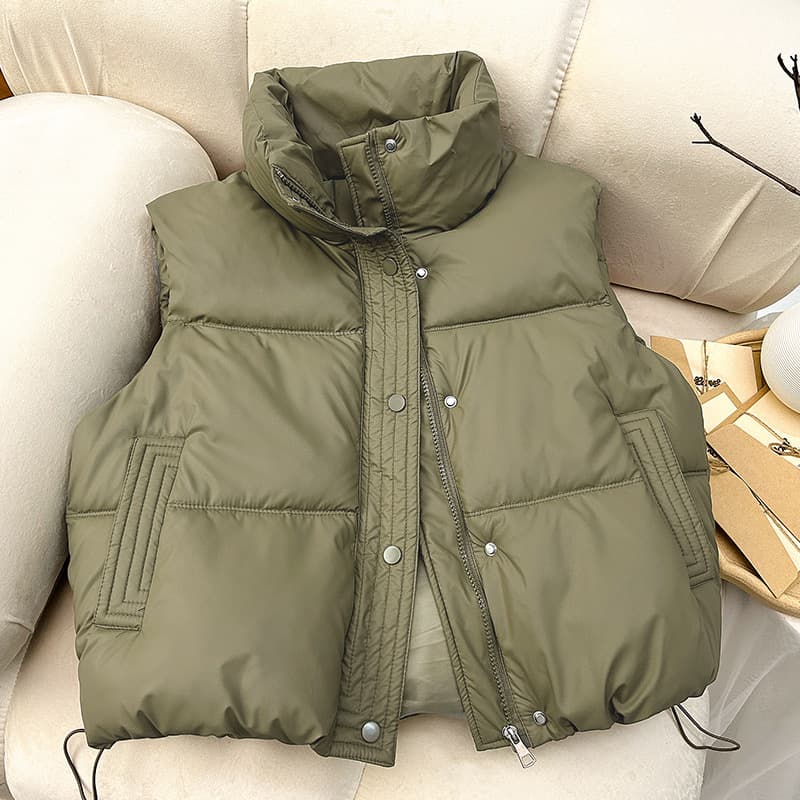 Women's Clothing Cotton vest women short autumn and winter vest cotton jacket thickened waistcoat vest live broadcast