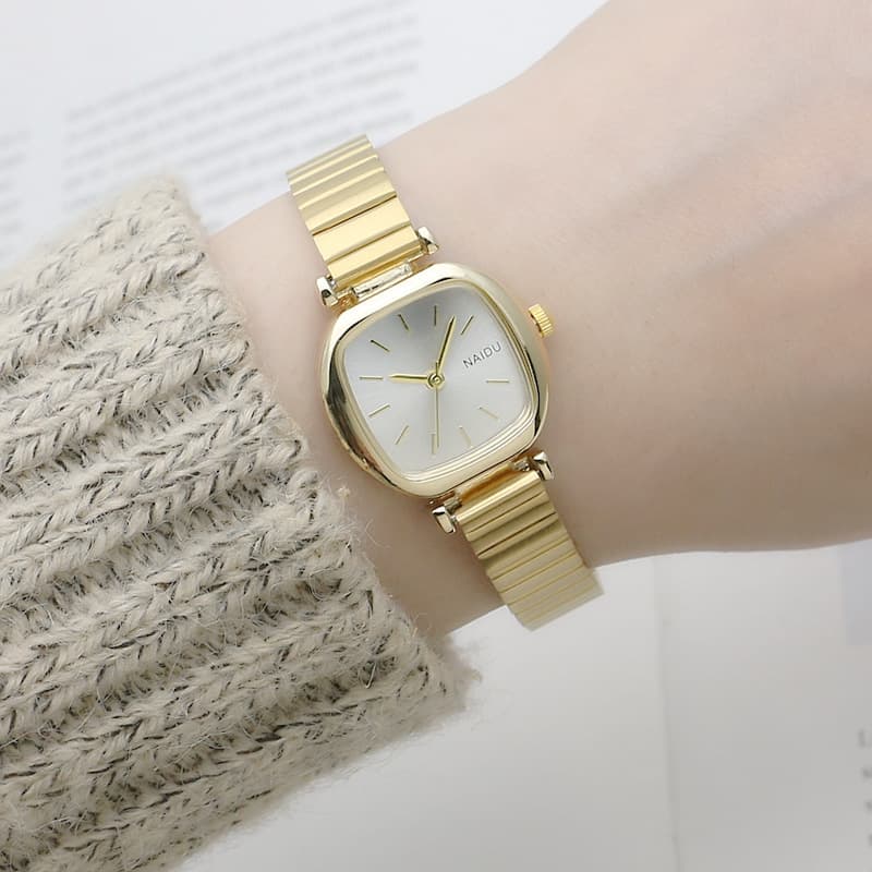 Women's Watches Oval Small Plate Bamboo Strap Girls Watch Student Net Strap Watch Ladies Watch Forest Quartz Watch Small Fresh