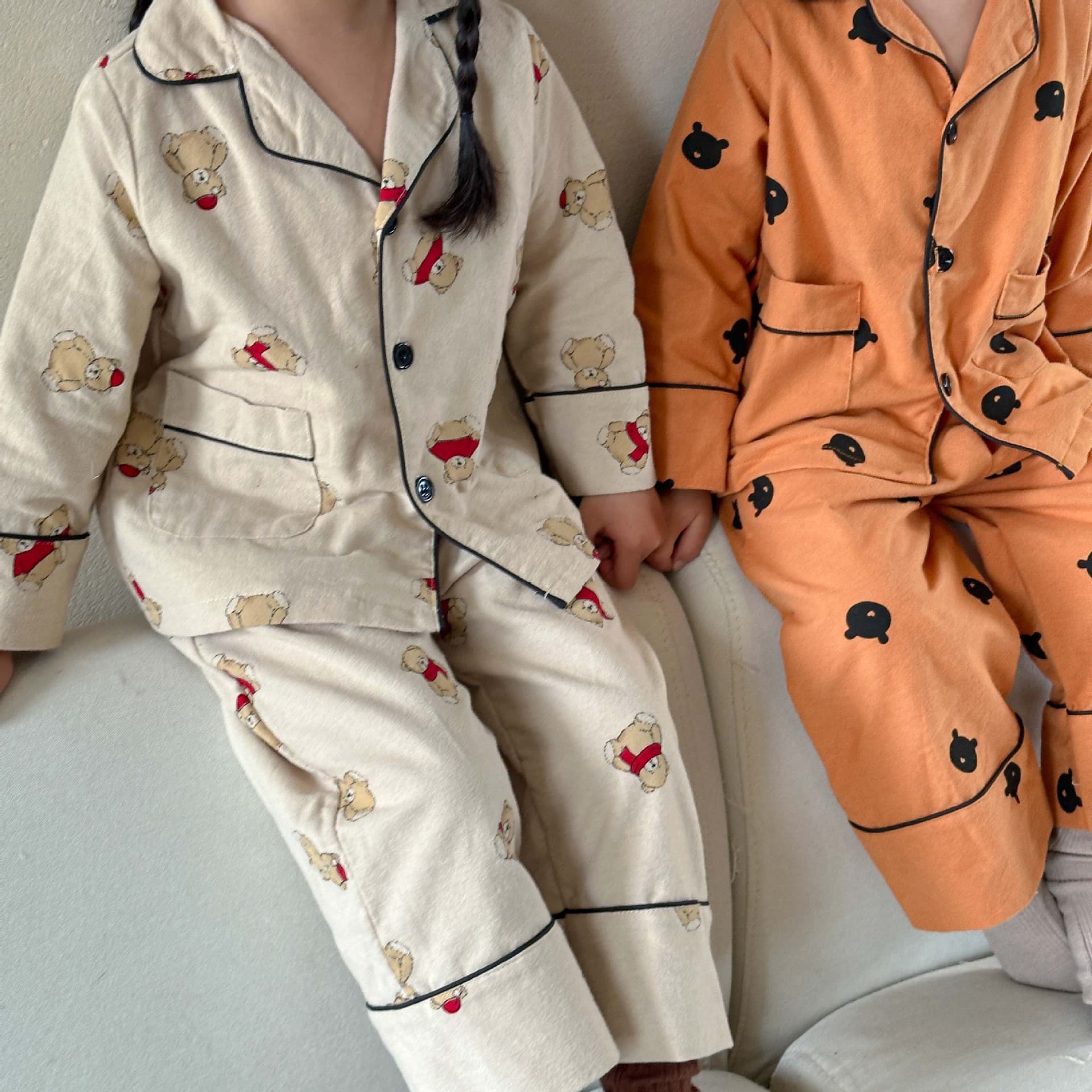 Children's Clothing Children's Cotton Woolen Pajama Set Boys And Girls Baby Spring And Autumn Home Clothing Two-piece Set