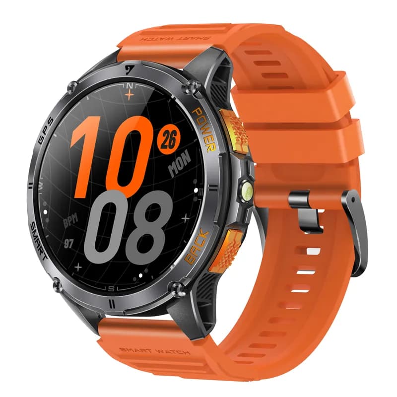 K67A Smart Wa 1.43 AMOLED Screen IP68 Waterproof BT Calling GPS Tracking Health Monitor LED Flashlight Sports