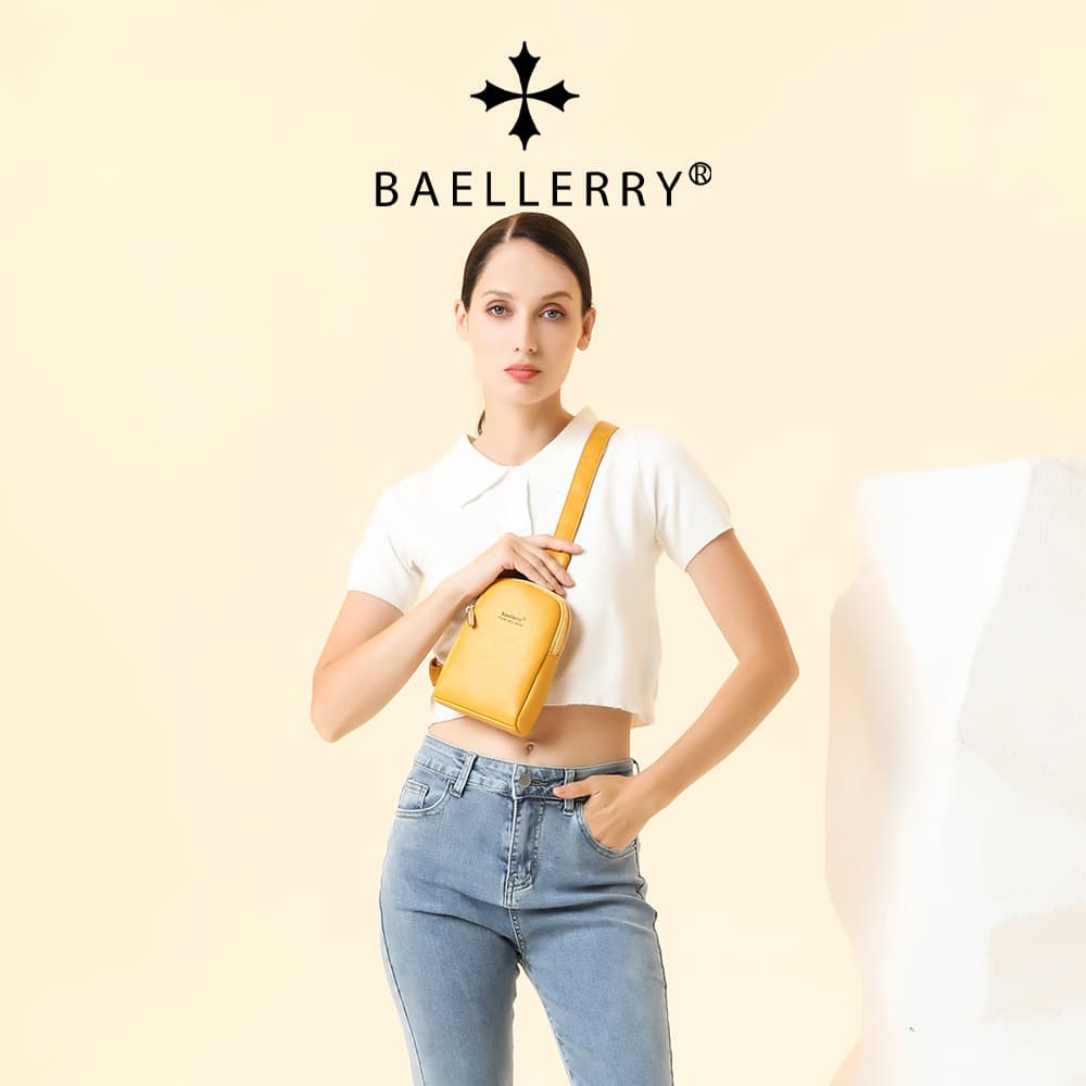 Baellerry new women's chest bag style fashion double zipper messenger bag simple and versatile mobile phone bag wholesale