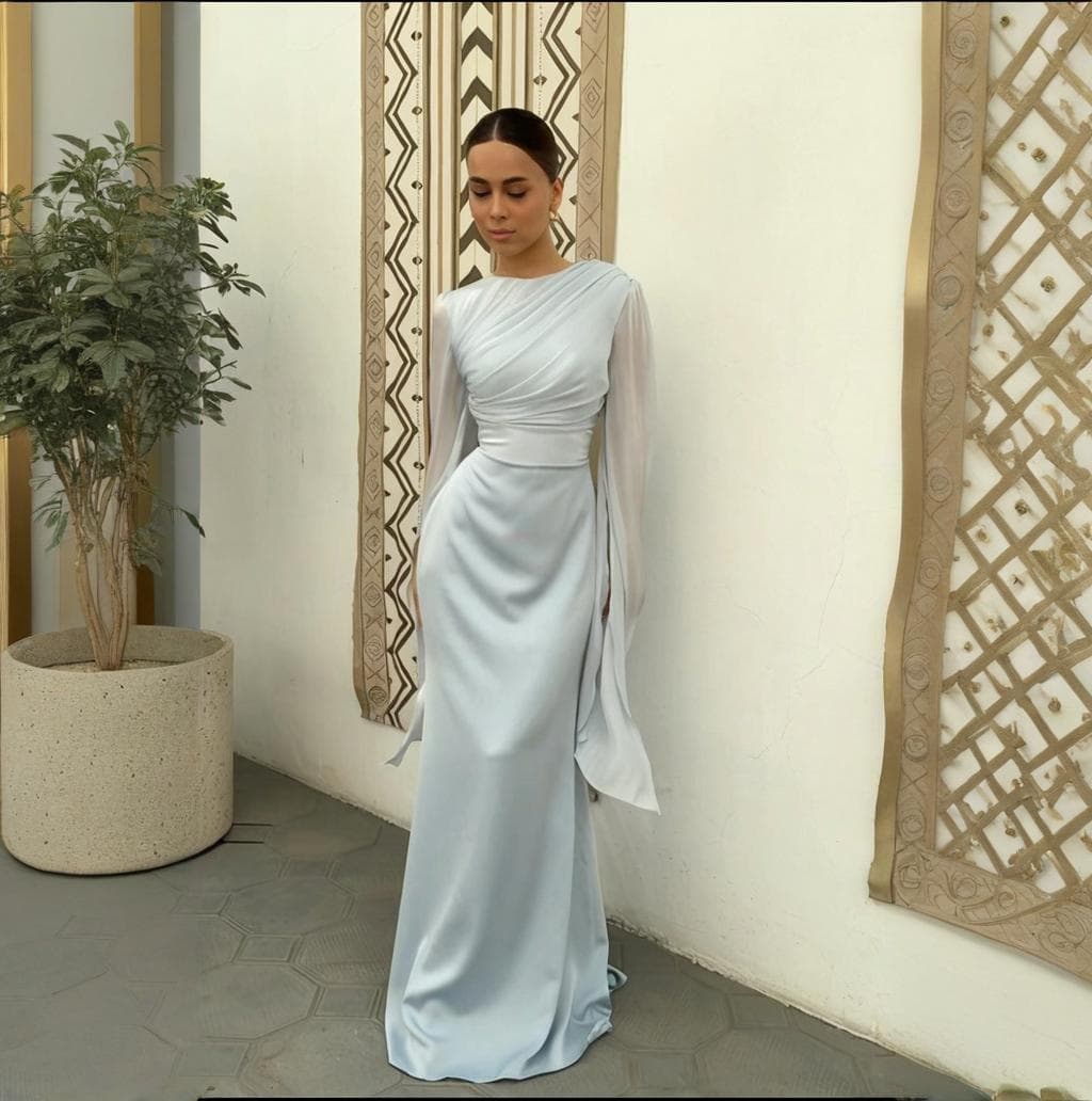 Women's Clothing New Slim Waist Strap Long Sleeve Long Skirt Elegant Fashion Dress