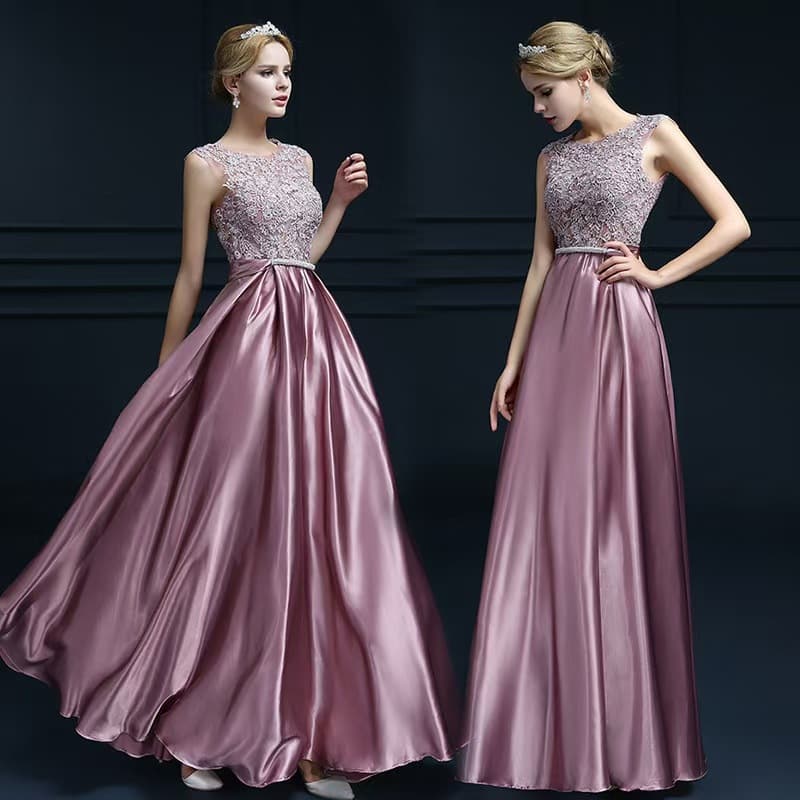 Women's Clothing Pink Banquet Evening Dress New Style Celebrity Double Shoulder Long Sleeveless Elegant Temperament Catwalk Dress Skirt