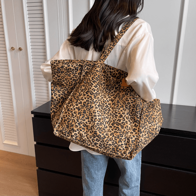 Women's Shoulder Bags Large Capacity Leopard Fashion Shoulder Bag Women's Simple Personality Tote Bag Shopping Bag Travel Bag
