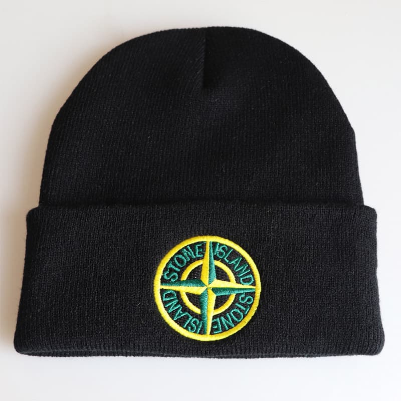 Bonnet tricoté sans bords pour hommes et femmes, en polaire, chaud, à la mode, doux, en pierre, avec étiquette épaisse, pour Sports de Ski, hiver