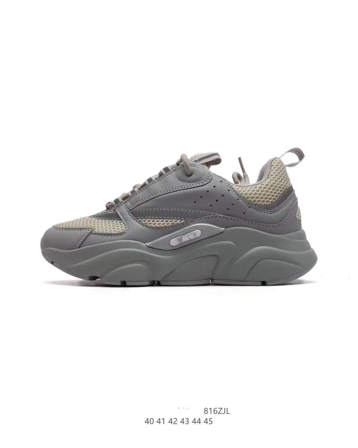 Chaussures basses de sport et de loisirs B22 en cuir et maille avec bride à logo pour homme