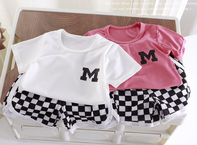 Summer Korean Children's Short Sleeved Suits For Boys, Casual T Shirts And Shorts, Two Piece Suits