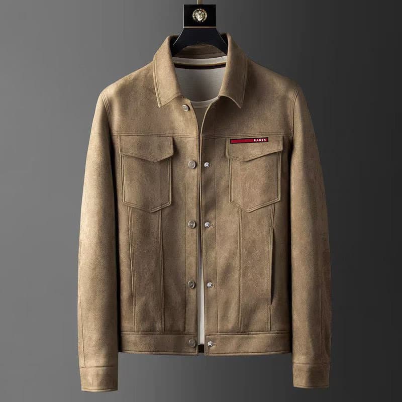 Men's Clothing Jacket Autumn Men's Spring High End Texture Light Luxury New Korean Style Jacket Men's Lapel Paris Letter Style