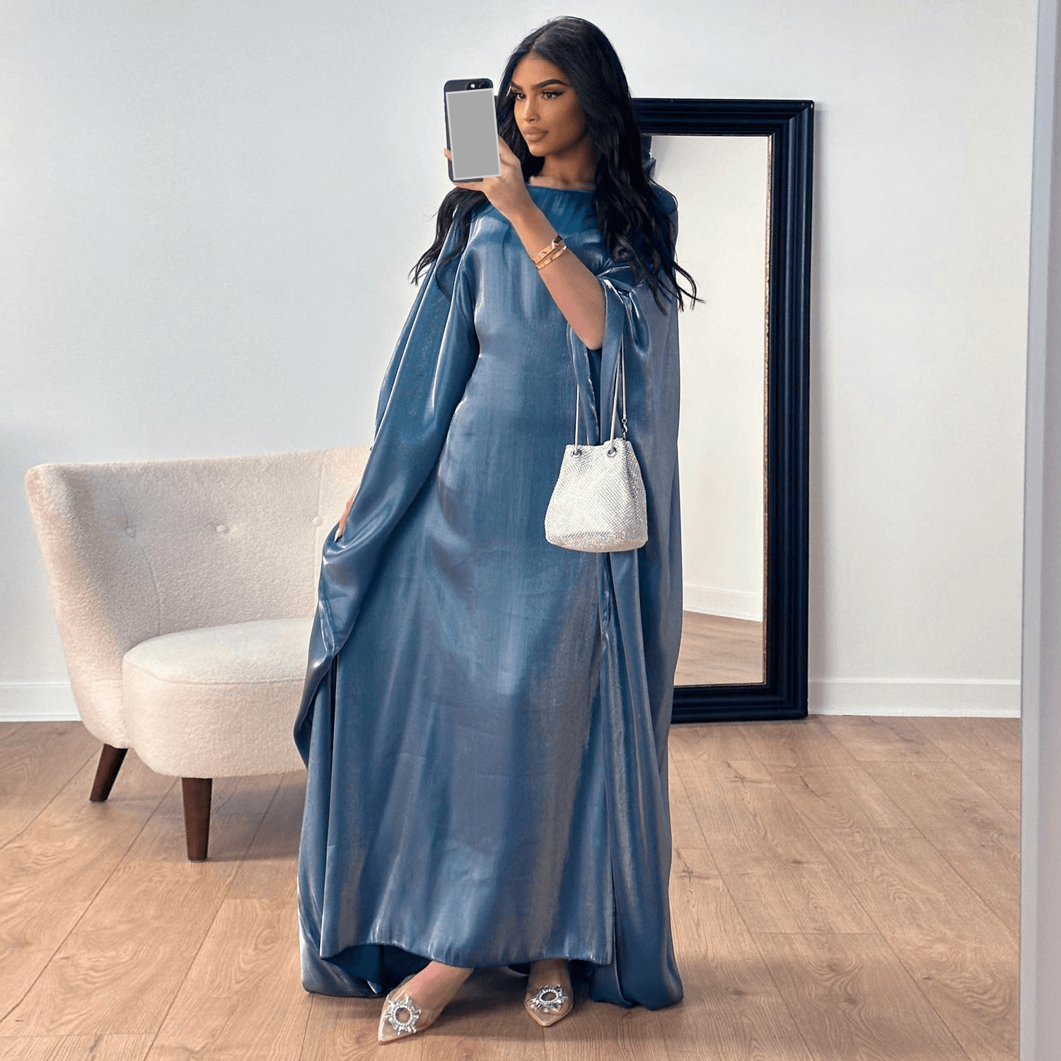 Women's Clothing Dubai Spring Summer Party Glitter Cloth Dress Robe LR770